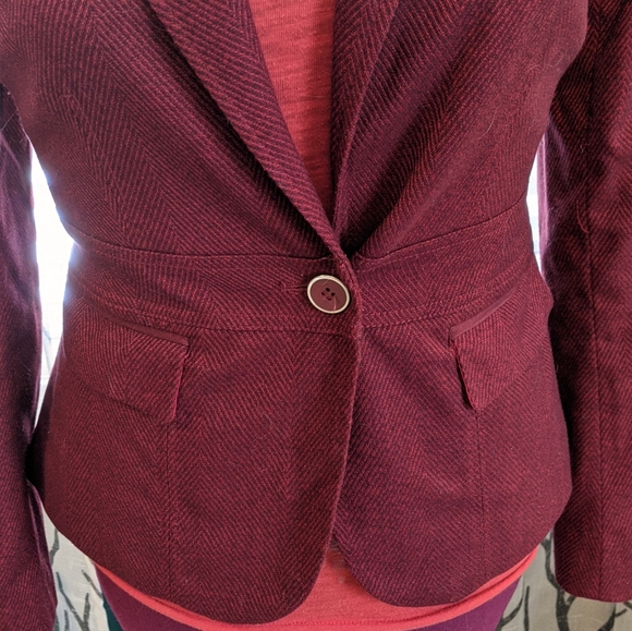 New York and Company Blazer red Tweed size 4 - Picture 3 of 5